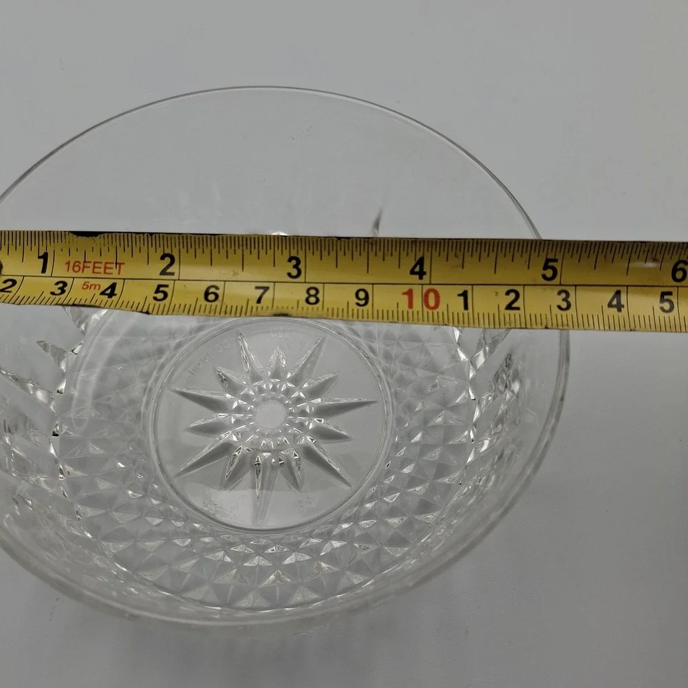 Set of 2 Vintage ARCOROC FRANCE Starburst‎ Diamond Pattern Clear Glass 5